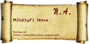 Mihályfi Anna névjegykártya